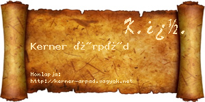 Kerner Árpád névjegykártya