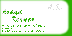 arpad kerner business card